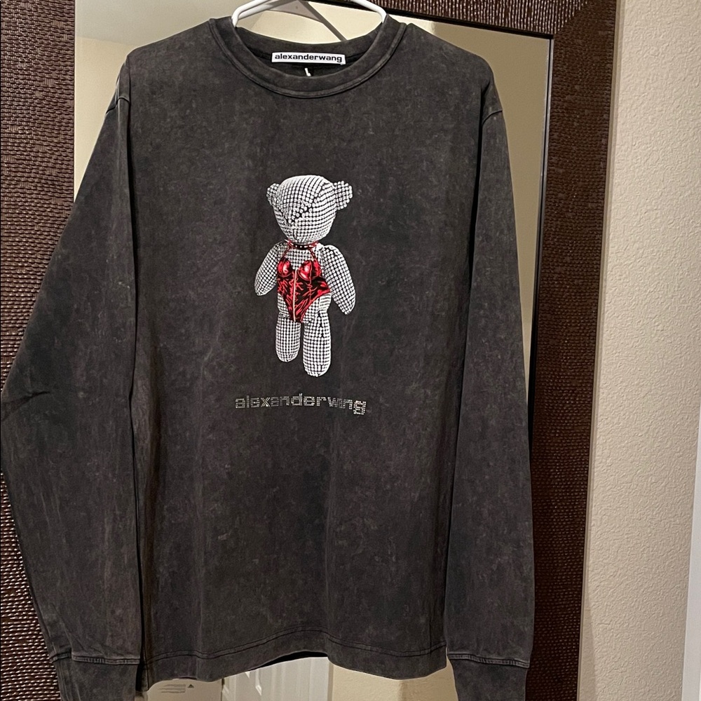 Alexander Wang Dark grey Teddy Long sleeve shirt. NEW w/ Tags . M